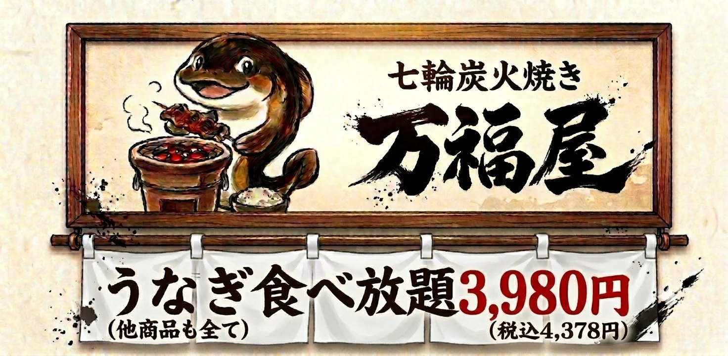 七輪炭火焼き 万福屋の広告
