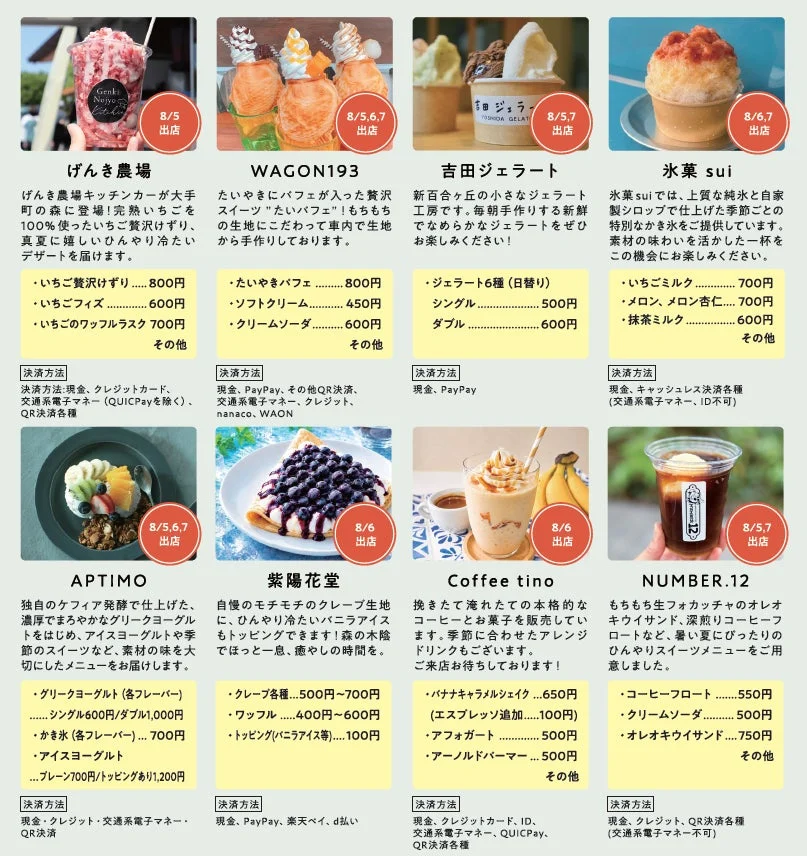 店舗ラインナップと主なメニュー