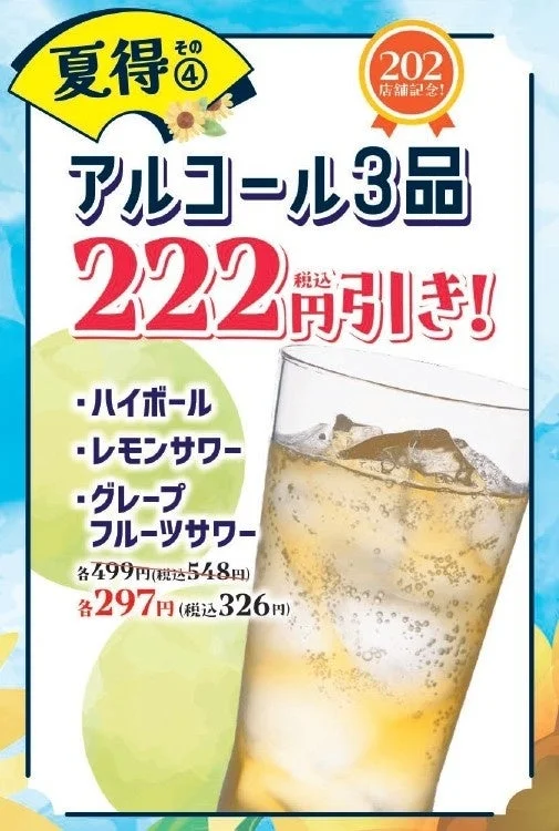 アルコール割引キャンペーン