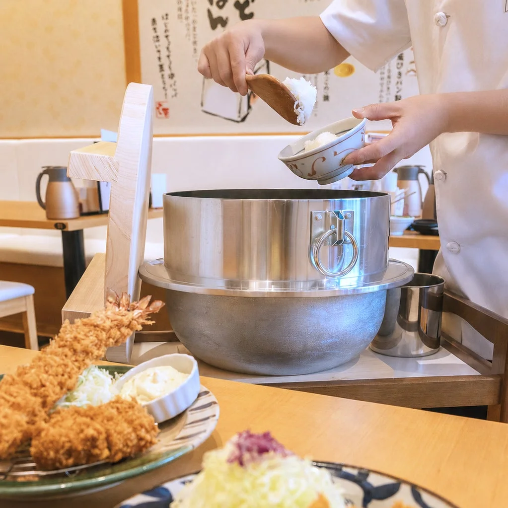 大かまどで炊き上げるごはん