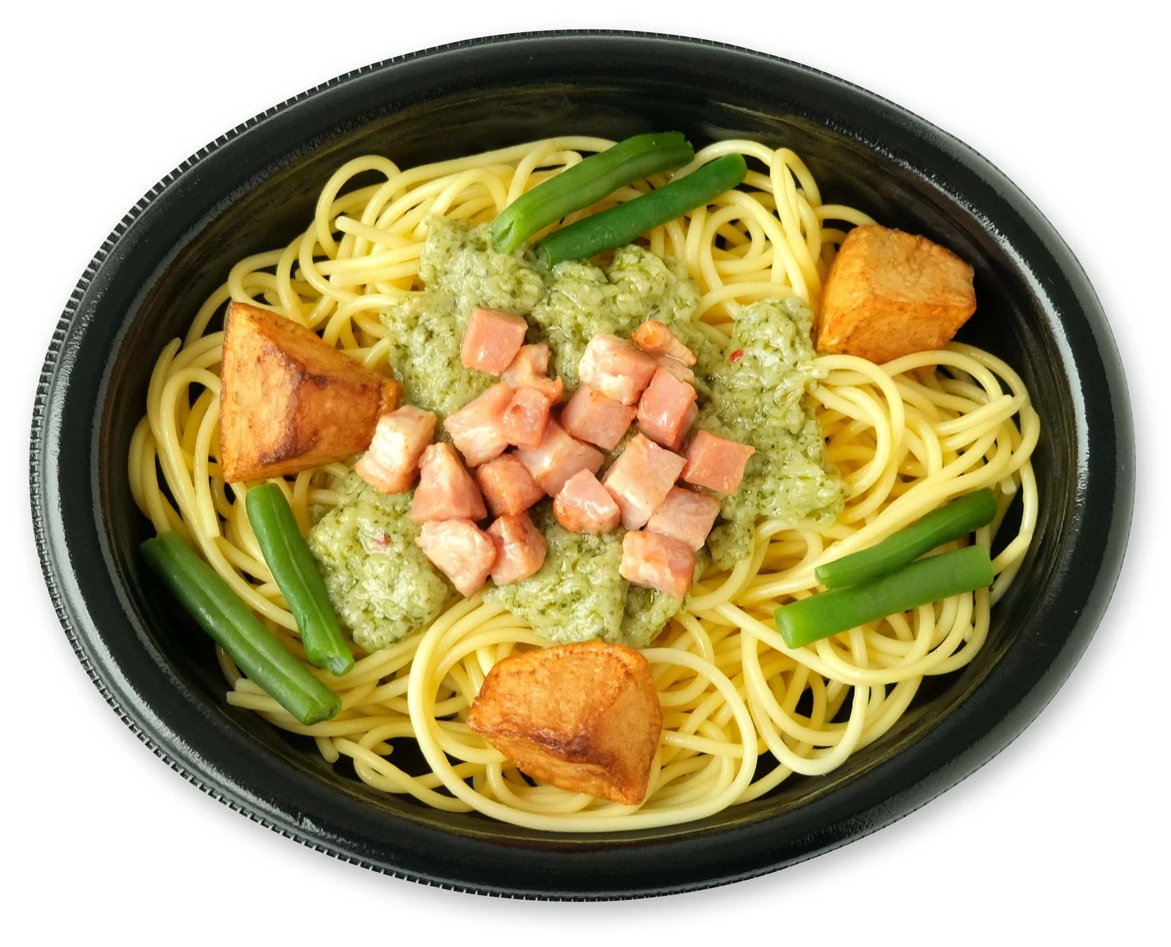ベーコンとポテトのジェノベーゼパスタ