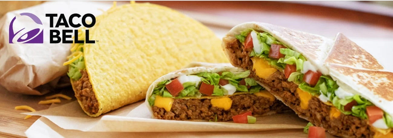 Taco Bellのロゴと商品
