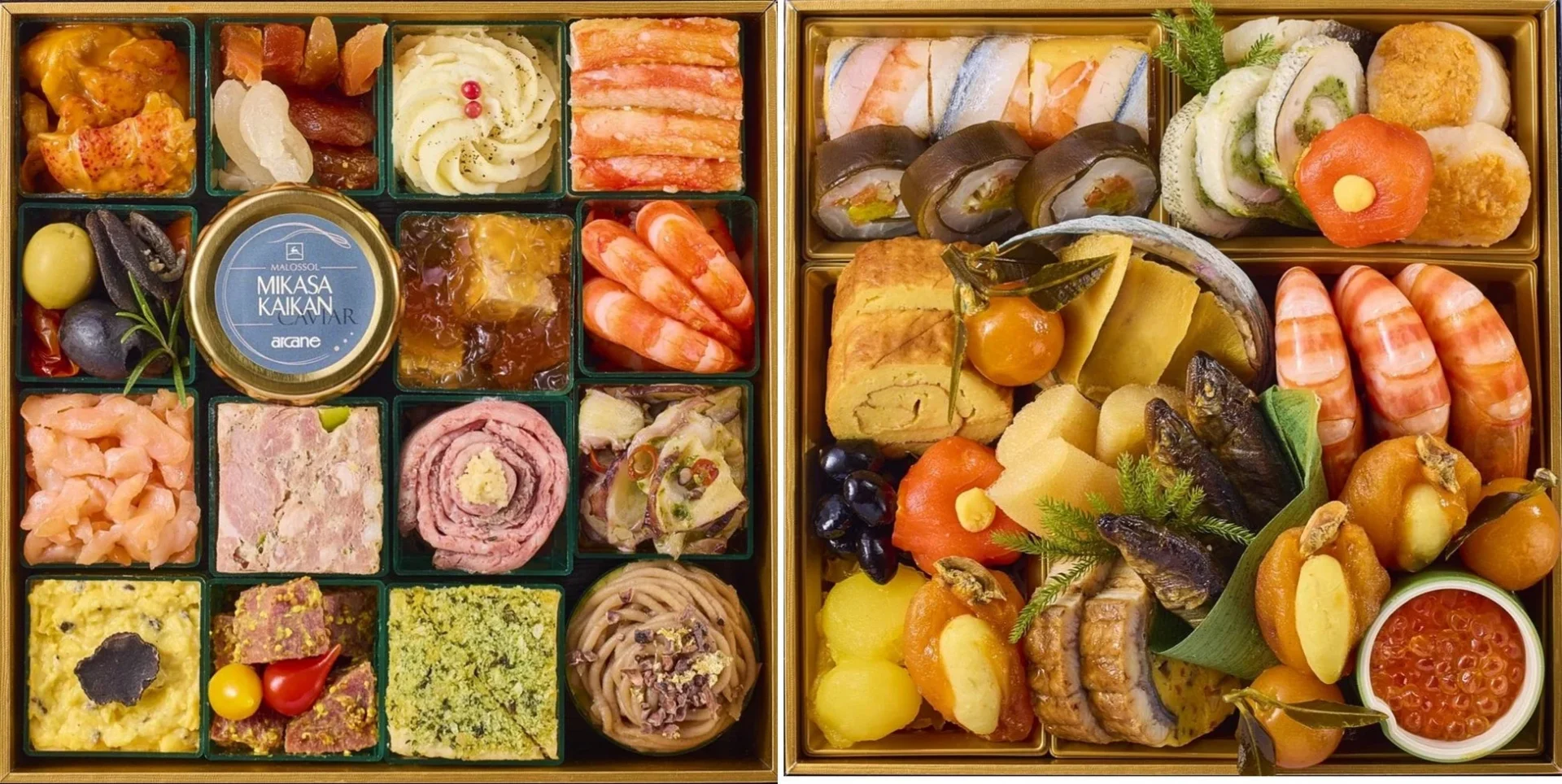 豪華な二段重のおせち料理