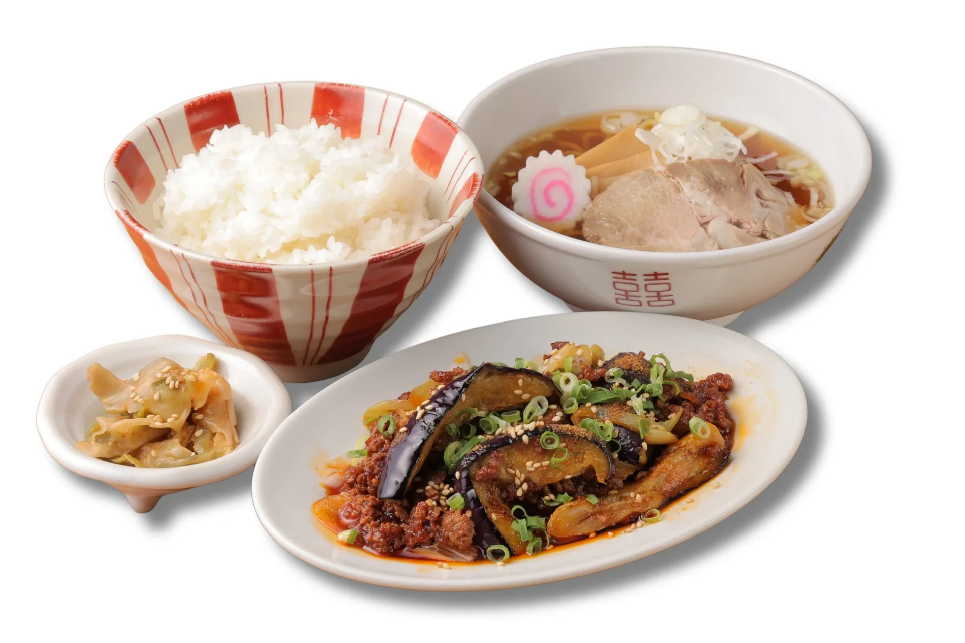 麻婆茄子中華そば定食