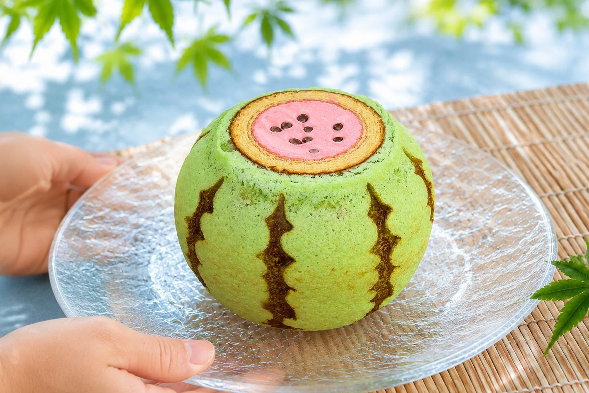 「すいかバウム」で驚く様子