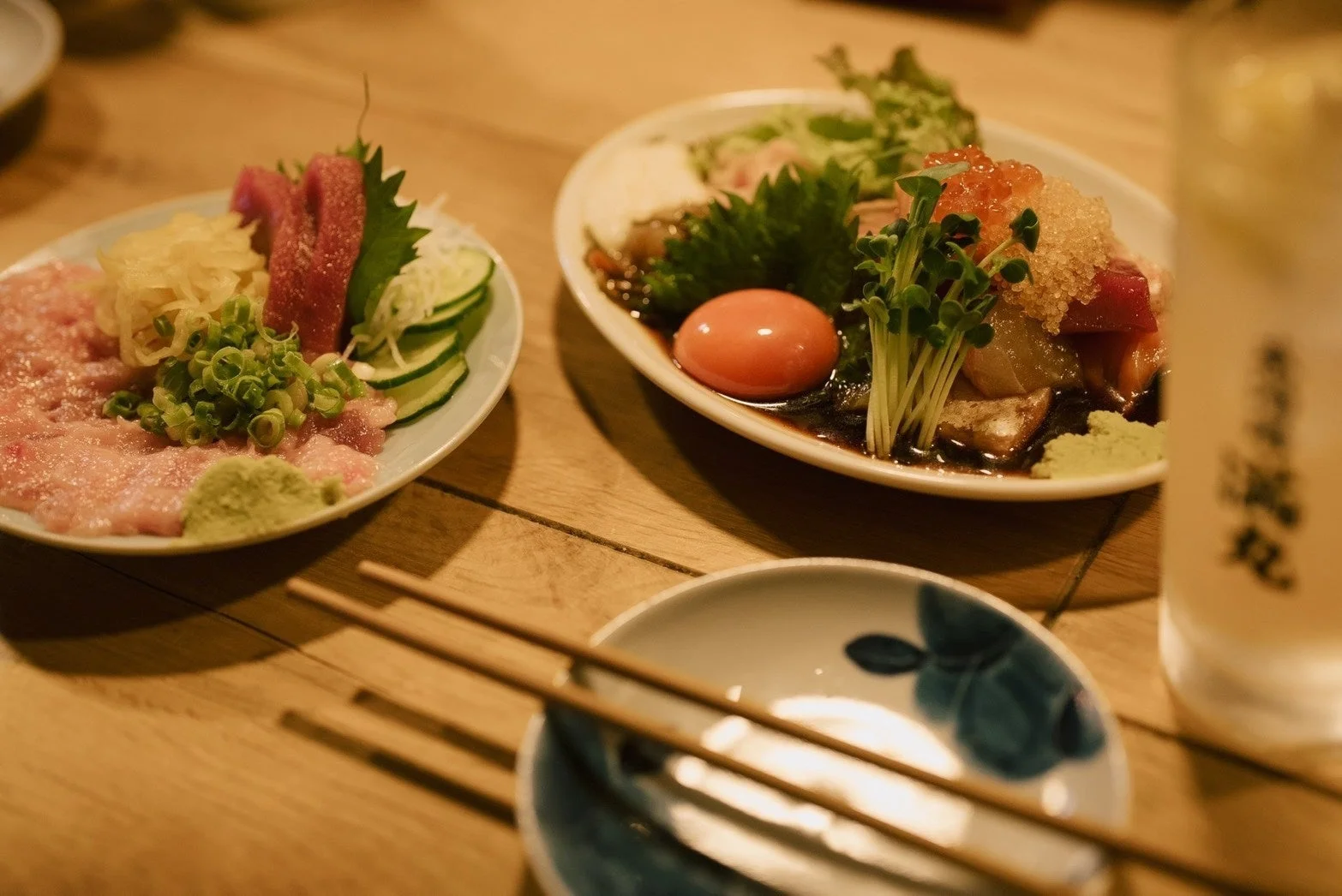 鮮魚と海鮮丼、日本酒